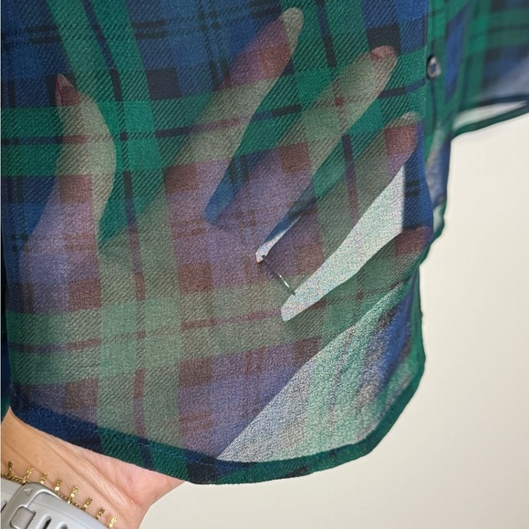 Banana Republic Green Plaid Cotton Button-Down Shirt L - Picture 5 of 8